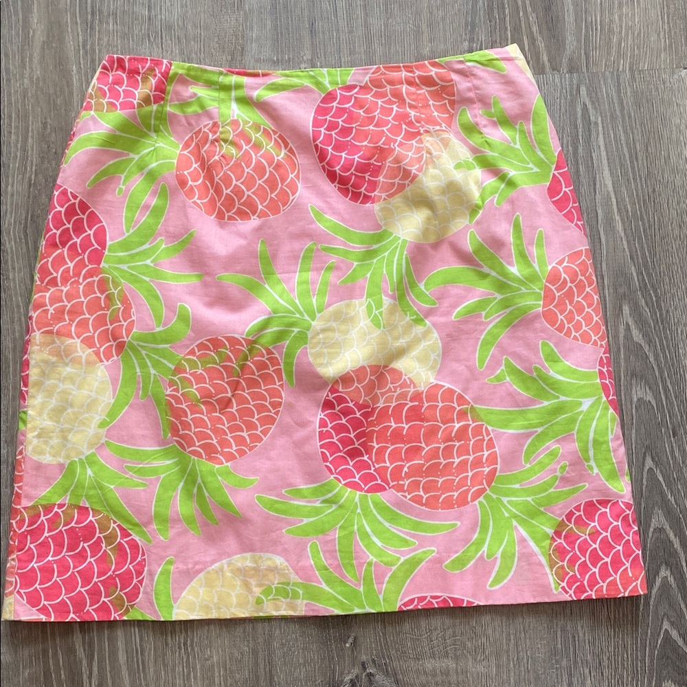 Lilly Pulitzer Pink and Green Pineapple Mini Skirt